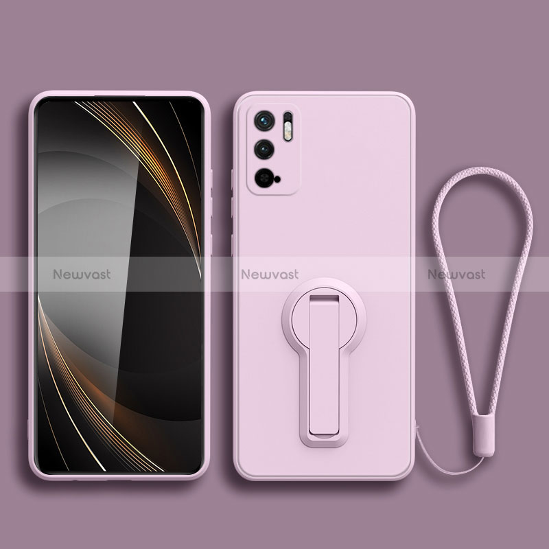 Ultra-thin Silicone Gel Soft Case Cover with Stand for Xiaomi POCO M3 Pro 5G Clove Purple