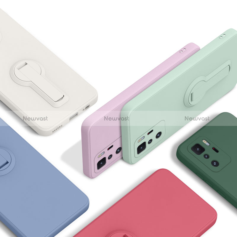 Ultra-thin Silicone Gel Soft Case Cover with Stand for Xiaomi Poco X3 GT 5G