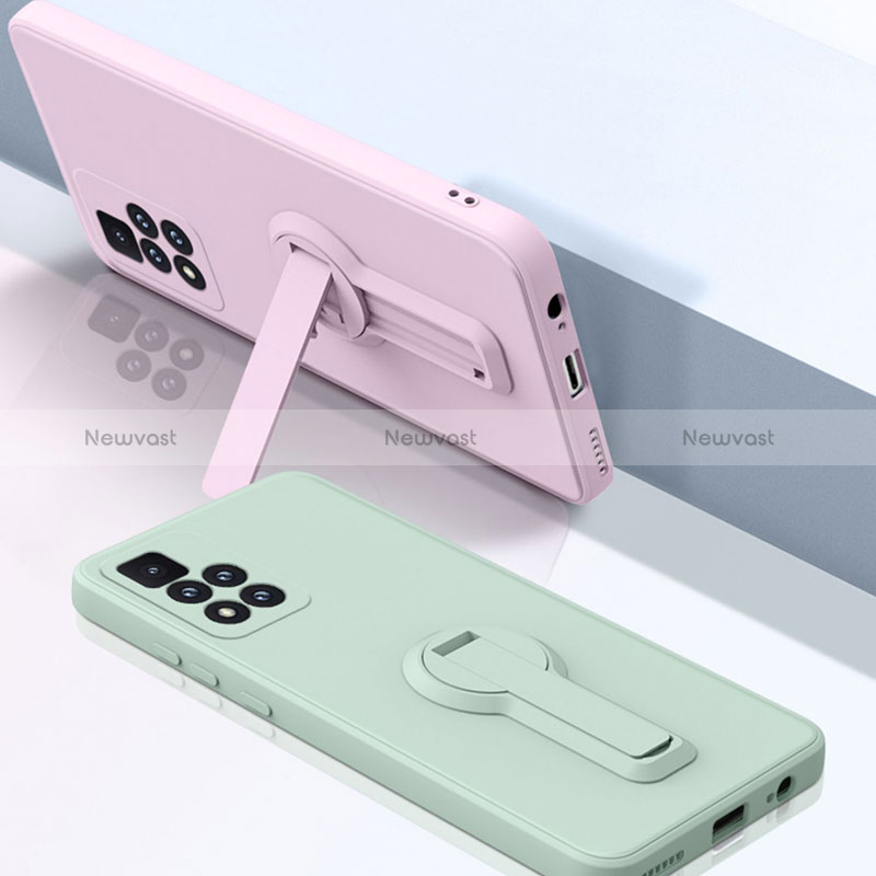 Ultra-thin Silicone Gel Soft Case Cover with Stand for Xiaomi Poco X4 NFC