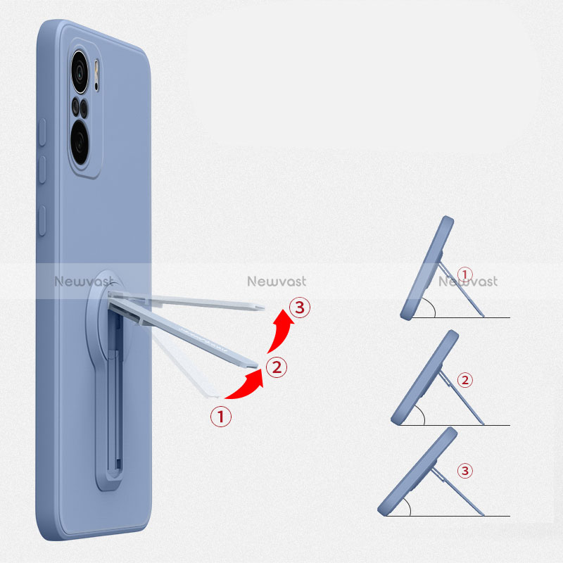 Ultra-thin Silicone Gel Soft Case Cover with Stand for Xiaomi Redmi K40 Pro+ Plus 5G