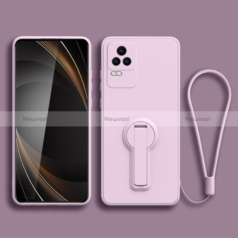 Ultra-thin Silicone Gel Soft Case Cover with Stand for Xiaomi Redmi K50 Pro 5G Clove Purple