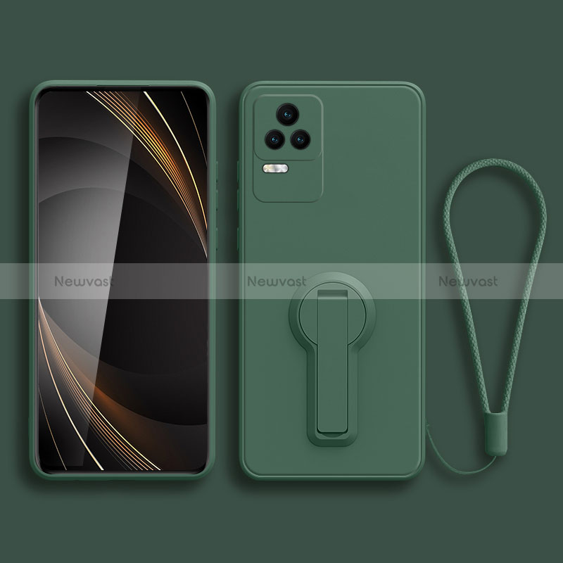 Ultra-thin Silicone Gel Soft Case Cover with Stand for Xiaomi Redmi K50 Pro 5G Midnight Green