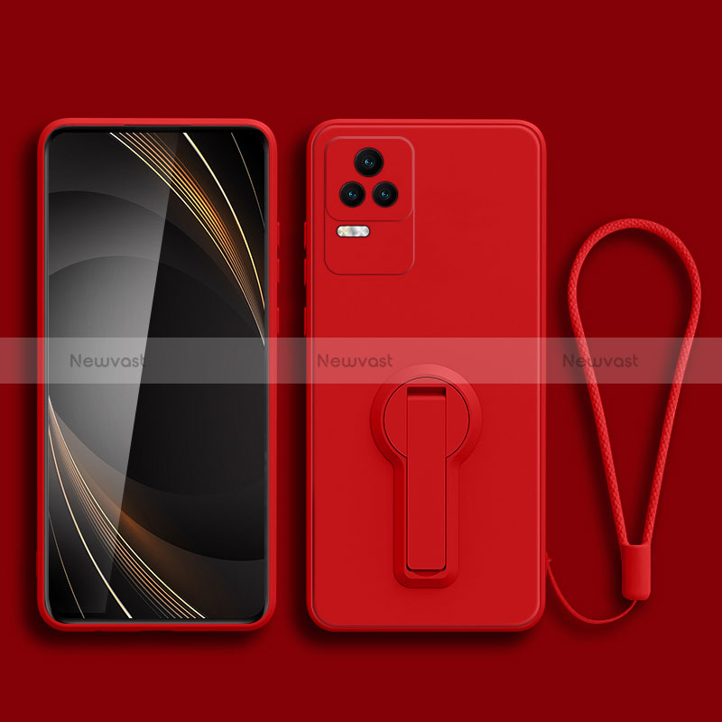 Ultra-thin Silicone Gel Soft Case Cover with Stand for Xiaomi Redmi K50 Pro 5G Red