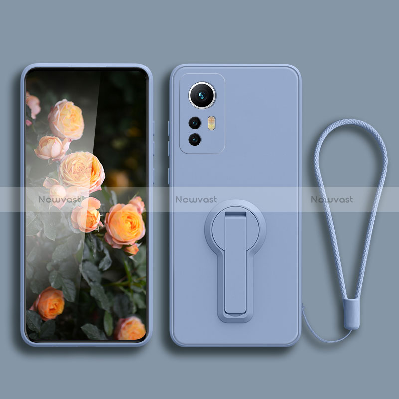 Ultra-thin Silicone Gel Soft Case Cover with Stand for Xiaomi Redmi K50 Ultra 5G Lavender Gray