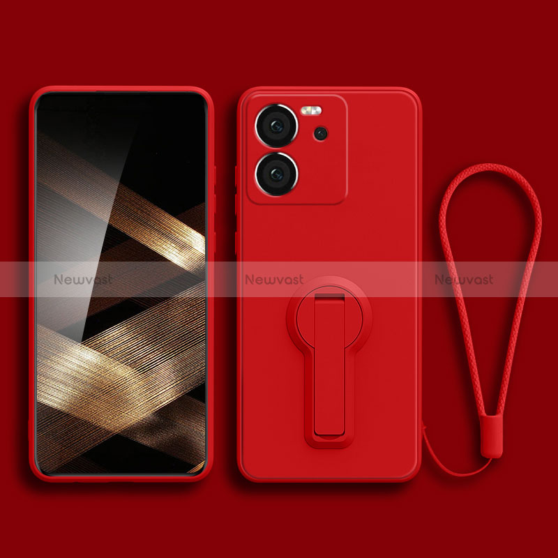 Ultra-thin Silicone Gel Soft Case Cover with Stand for Xiaomi Redmi K60 Ultra 5G Red