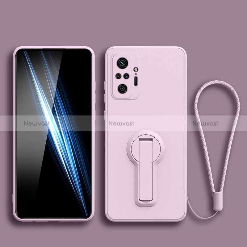 Ultra-thin Silicone Gel Soft Case Cover with Stand for Xiaomi Redmi Note 10S 4G