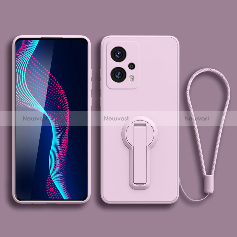 Ultra-thin Silicone Gel Soft Case Cover with Stand for Xiaomi Redmi Note 11T Pro+ Plus 5G Clove Purple