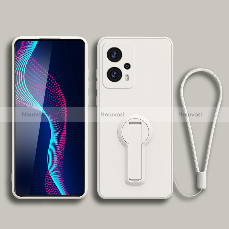 Ultra-thin Silicone Gel Soft Case Cover with Stand for Xiaomi Redmi Note 11T Pro+ Plus 5G White