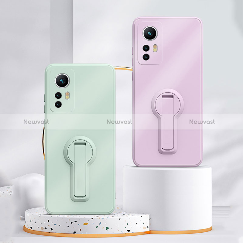 Ultra-thin Silicone Gel Soft Case Cover with Stand for Xiaomi Redmi Note 12S