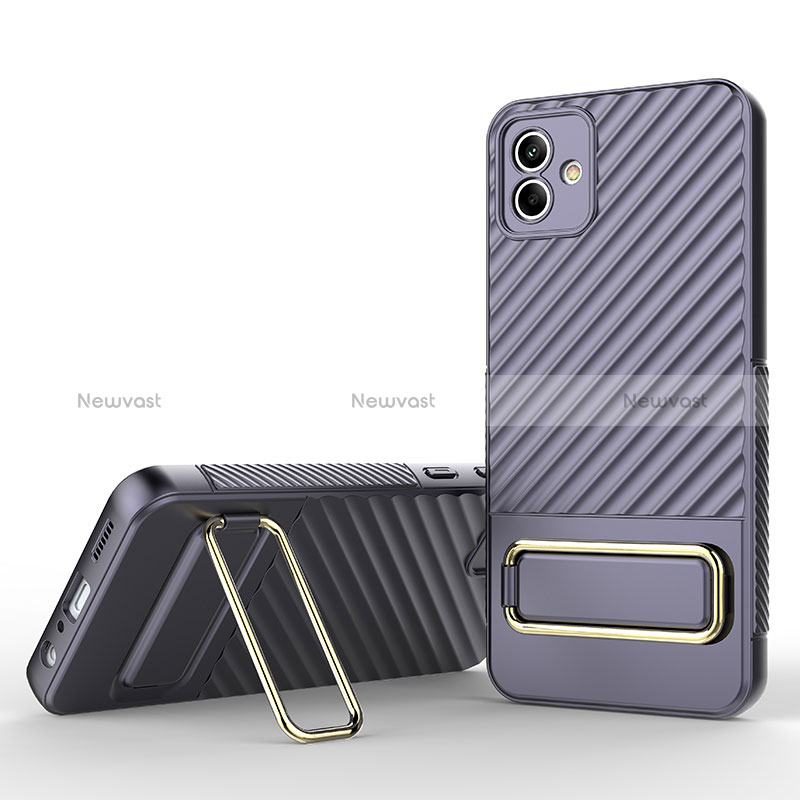 Ultra-thin Silicone Gel Soft Case Cover with Stand KC1 for Samsung Galaxy A04 4G