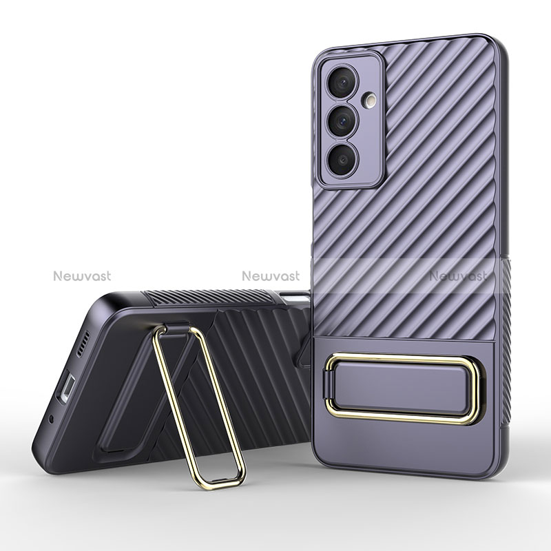 Ultra-thin Silicone Gel Soft Case Cover with Stand KC1 for Samsung Galaxy M54 5G