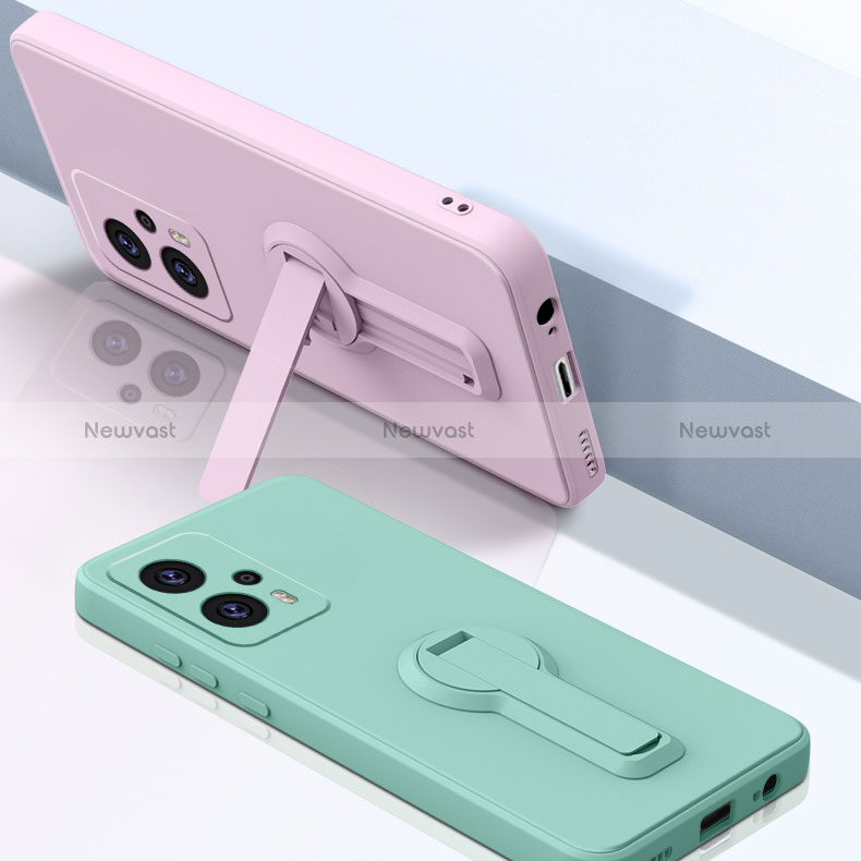 Ultra-thin Silicone Gel Soft Case Cover with Stand S01 for Xiaomi Redmi K50i 5G