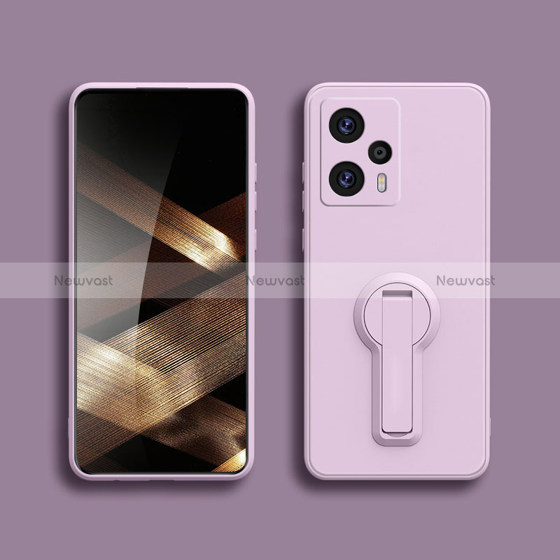 Ultra-thin Silicone Gel Soft Case Cover with Stand S01 for Xiaomi Redmi Note 12 Turbo 5G Clove Purple