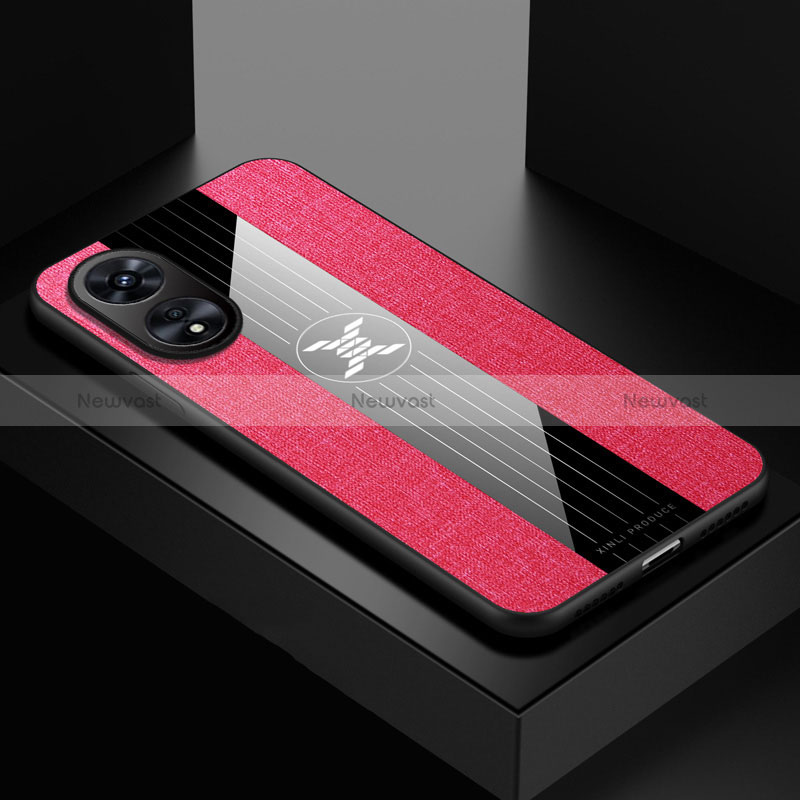 Ultra-thin Silicone Gel Soft Case Cover X01L for Oppo A1 5G Red