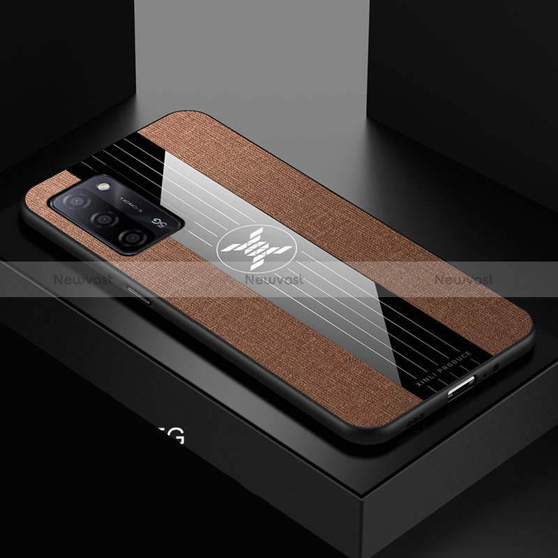 Ultra-thin Silicone Gel Soft Case Cover X01L for Oppo A53s 5G Brown