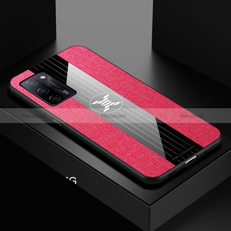 Ultra-thin Silicone Gel Soft Case Cover X01L for Oppo A53s 5G Red