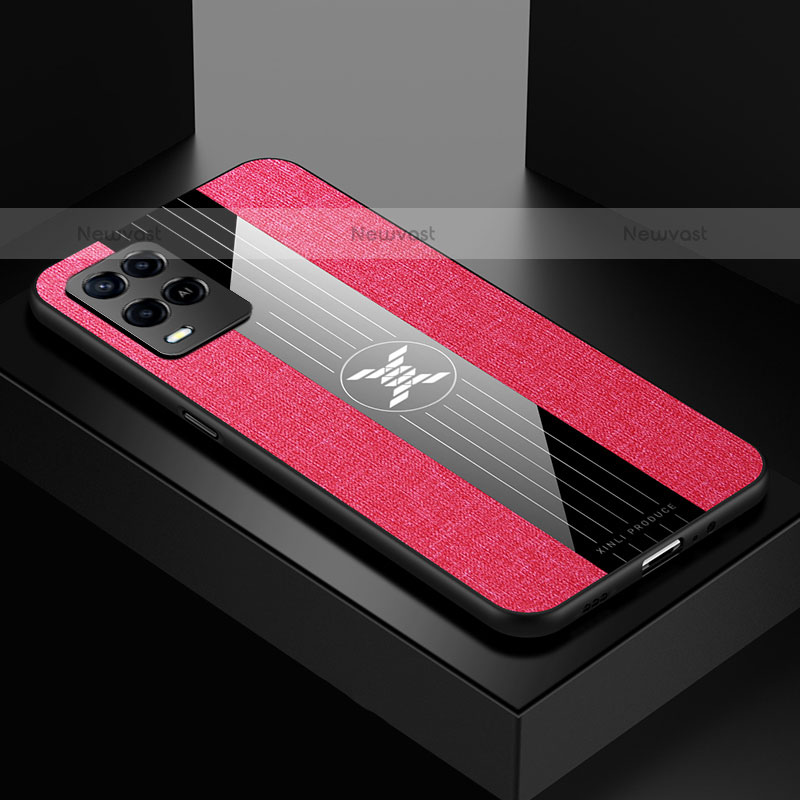 Ultra-thin Silicone Gel Soft Case Cover X01L for Oppo A54 4G Red