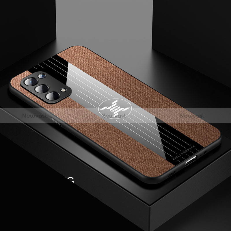 Ultra-thin Silicone Gel Soft Case Cover X01L for Oppo A54 5G Brown