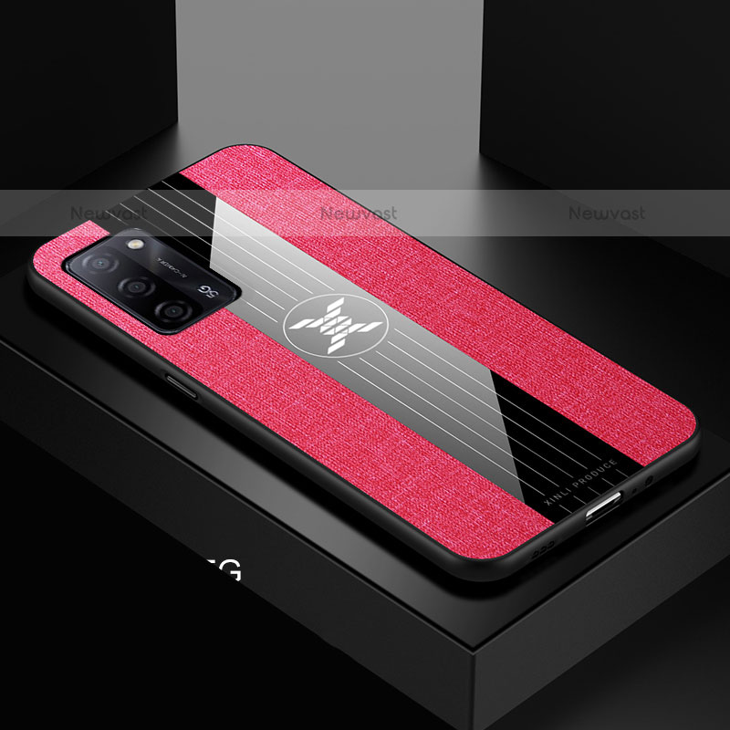 Ultra-thin Silicone Gel Soft Case Cover X01L for Oppo A55 5G Red