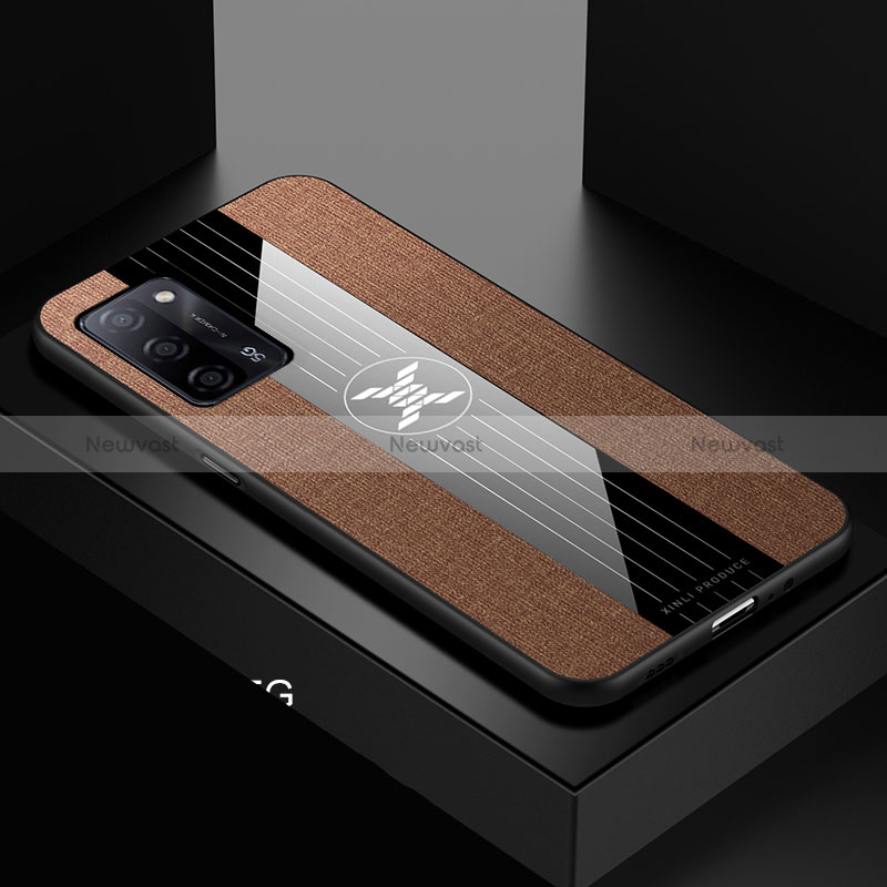 Ultra-thin Silicone Gel Soft Case Cover X01L for Oppo A56 5G Brown