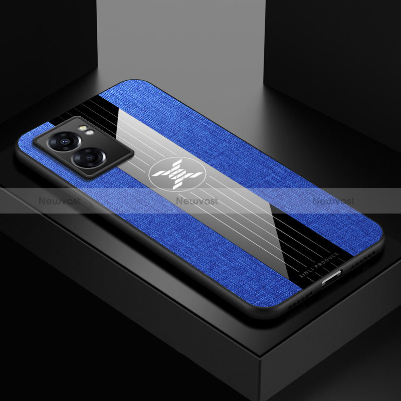 Ultra-thin Silicone Gel Soft Case Cover X01L for Oppo A56S 5G Blue