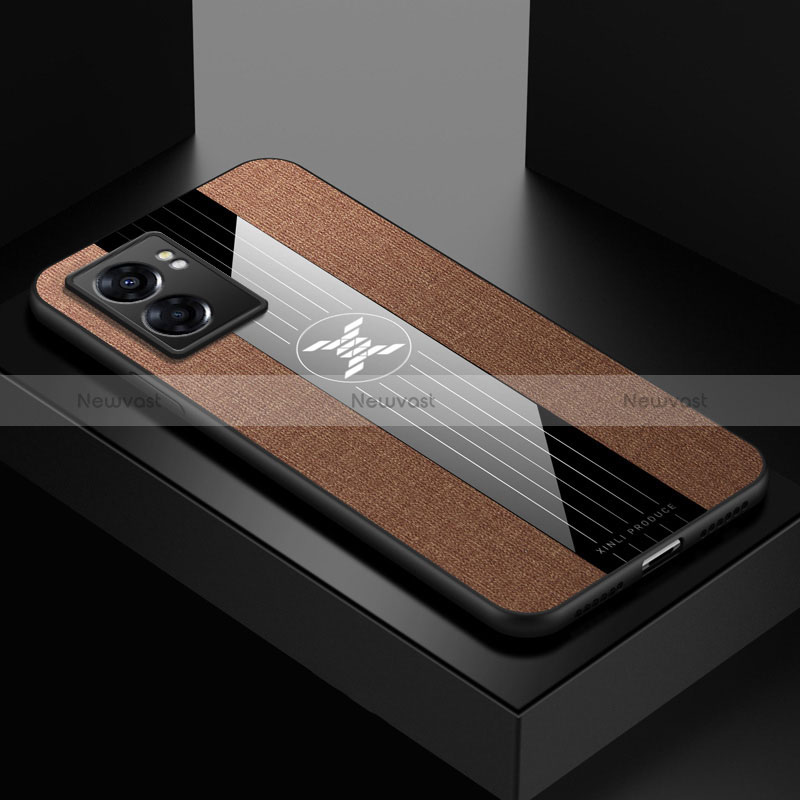 Ultra-thin Silicone Gel Soft Case Cover X01L for Oppo A57 5G Brown