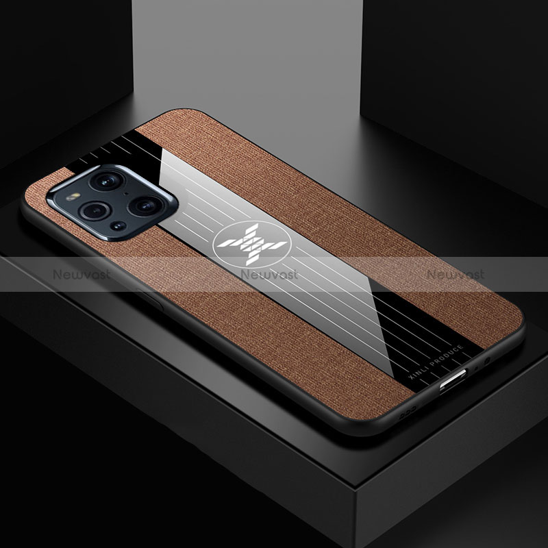 Ultra-thin Silicone Gel Soft Case Cover X01L for Oppo Find X3 5G Brown