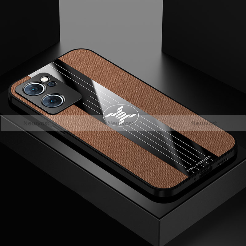 Ultra-thin Silicone Gel Soft Case Cover X01L for Oppo Find X5 Lite 5G Brown