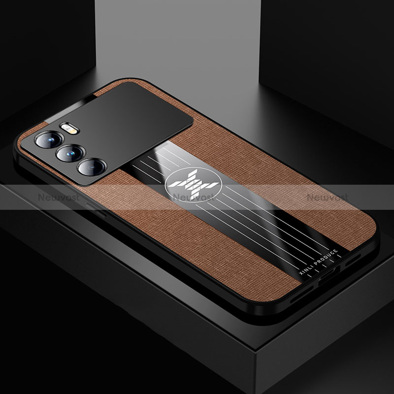 Ultra-thin Silicone Gel Soft Case Cover X01L for Oppo K9 Pro 5G Brown