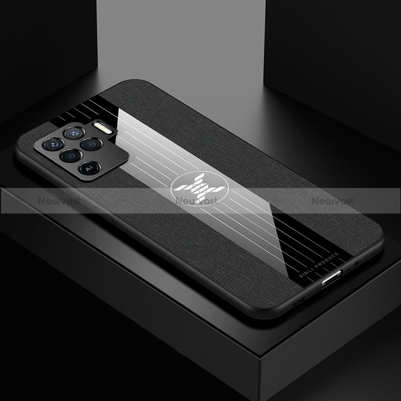 Ultra-thin Silicone Gel Soft Case Cover X01L for Oppo Reno5 F Black