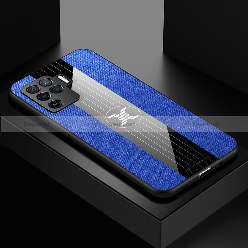 Ultra-thin Silicone Gel Soft Case Cover X01L for Oppo Reno5 F Blue