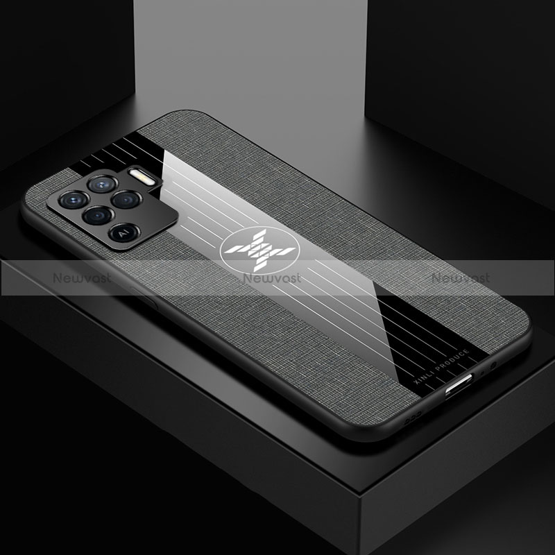 Ultra-thin Silicone Gel Soft Case Cover X01L for Oppo Reno5 F Gray