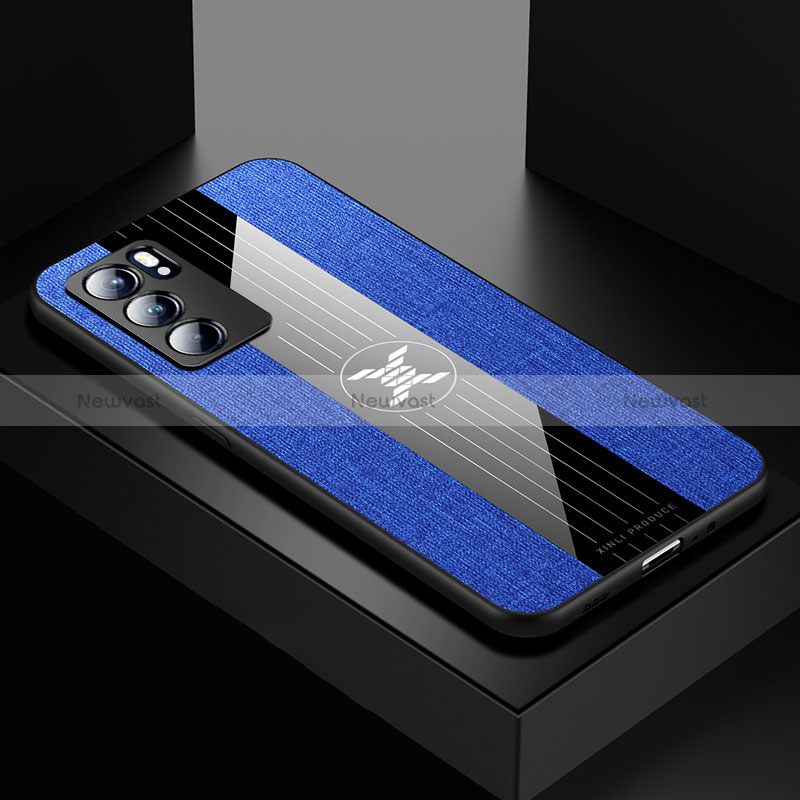 Ultra-thin Silicone Gel Soft Case Cover X01L for Oppo Reno6 5G Blue