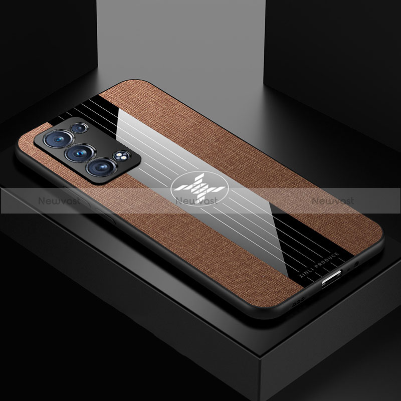 Ultra-thin Silicone Gel Soft Case Cover X01L for Oppo Reno6 Pro+ Plus 5G Brown