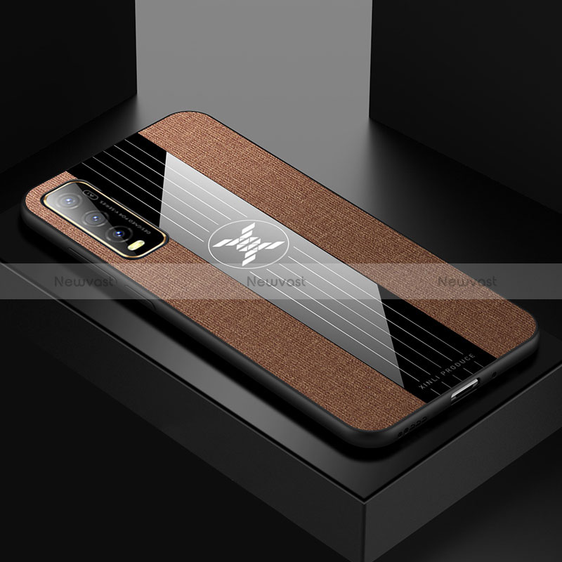 Ultra-thin Silicone Gel Soft Case Cover X01L for Vivo iQOO U1 Brown