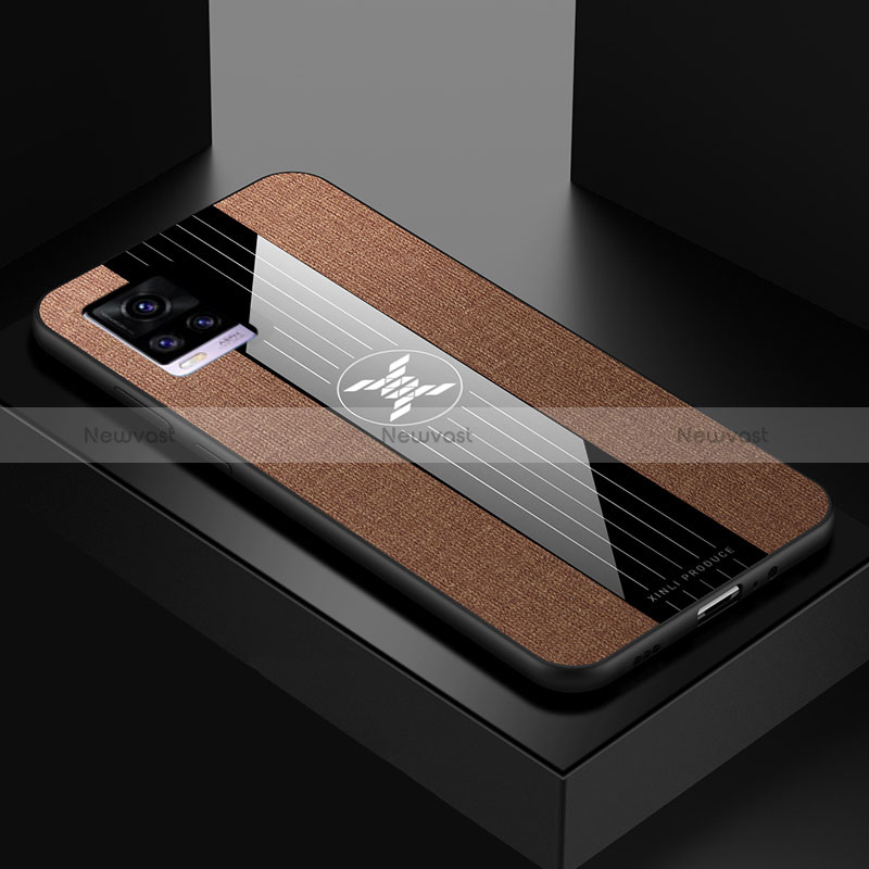 Ultra-thin Silicone Gel Soft Case Cover X01L for Vivo V20 (2021) Brown