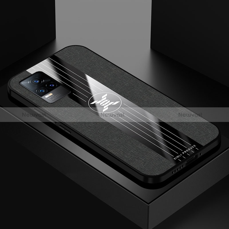 Ultra-thin Silicone Gel Soft Case Cover X01L for Vivo V21e 4G Black