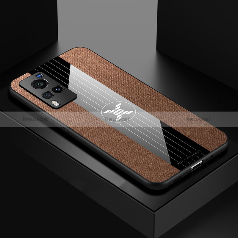 Ultra-thin Silicone Gel Soft Case Cover X01L for Vivo X60 Pro 5G Brown