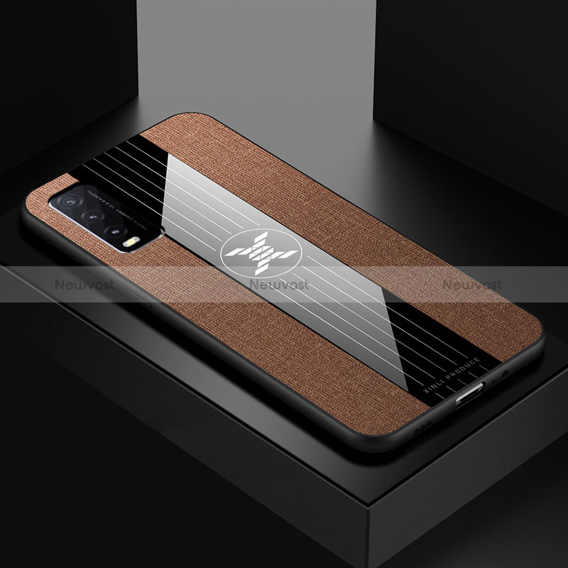 Ultra-thin Silicone Gel Soft Case Cover X01L for Vivo Y20 Brown