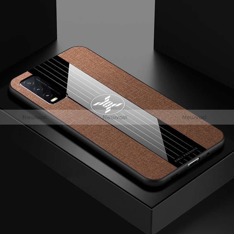 Ultra-thin Silicone Gel Soft Case Cover X01L for Vivo Y20s Brown