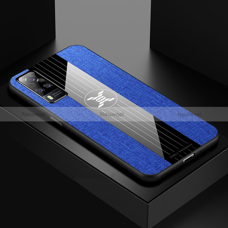 Ultra-thin Silicone Gel Soft Case Cover X01L for Vivo Y31 (2021) Blue