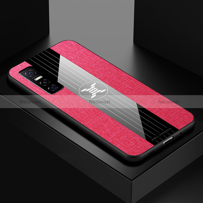 Ultra-thin Silicone Gel Soft Case Cover X01L for Vivo Y73s 5G Red