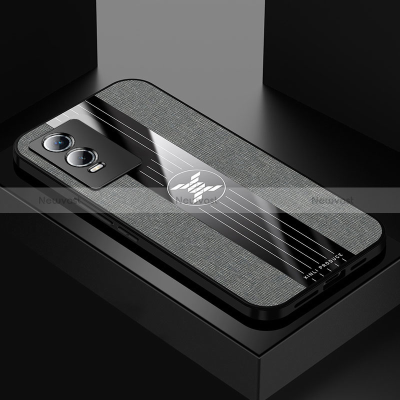 Ultra-thin Silicone Gel Soft Case Cover X01L for Vivo Y76s 5G Gray