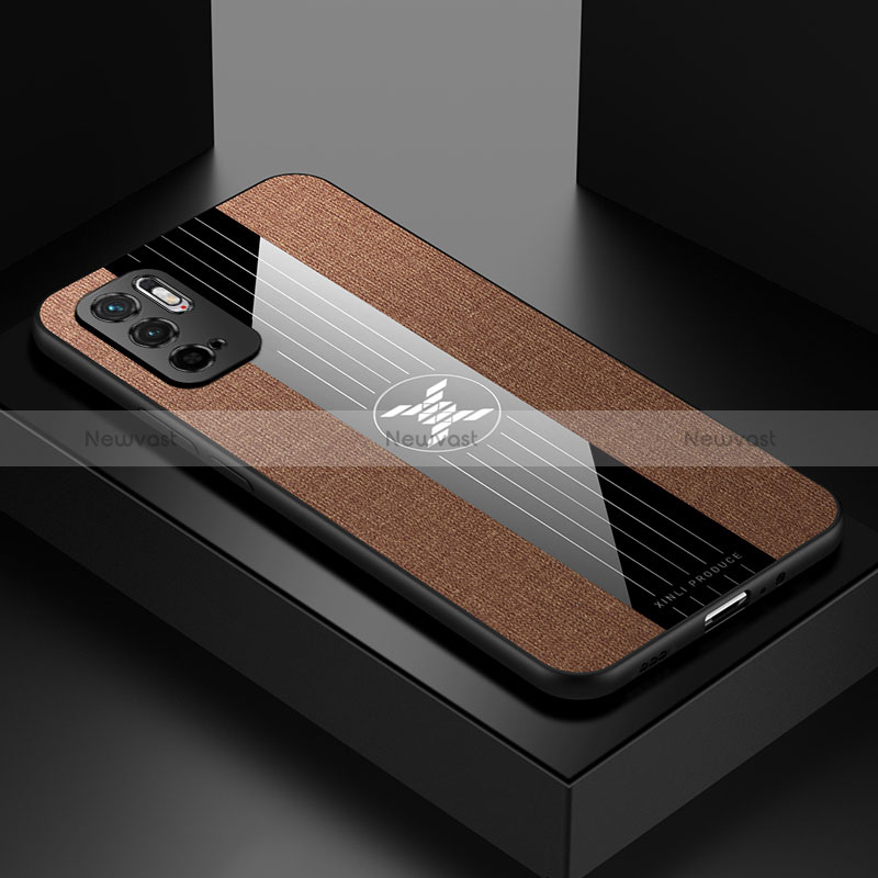 Ultra-thin Silicone Gel Soft Case Cover X01L for Xiaomi POCO M3 Pro 5G Brown
