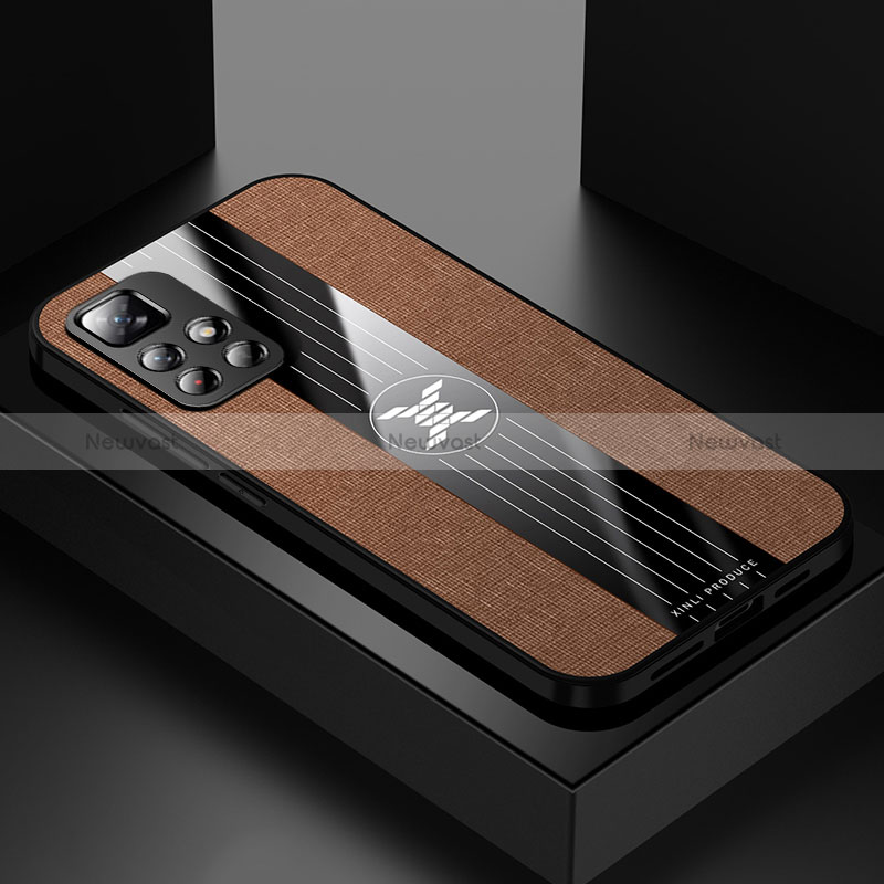 Ultra-thin Silicone Gel Soft Case Cover X01L for Xiaomi Poco M4 Pro 5G Brown