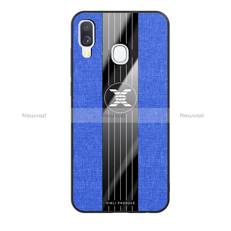 Ultra-thin Silicone Gel Soft Case Cover X02L for Samsung Galaxy A40 Blue