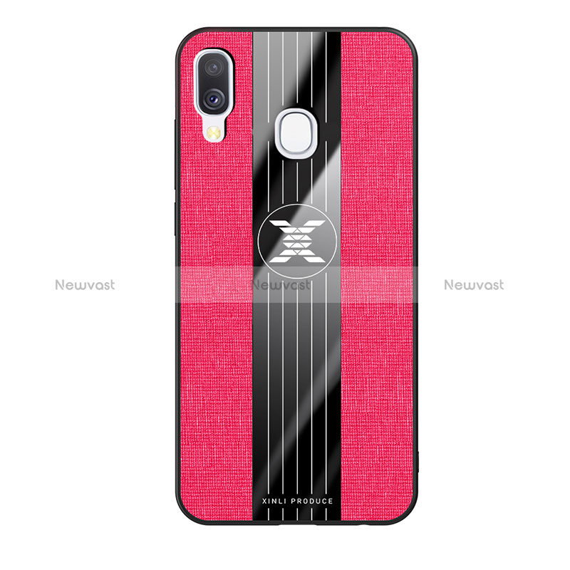 Ultra-thin Silicone Gel Soft Case Cover X02L for Samsung Galaxy A40 Red