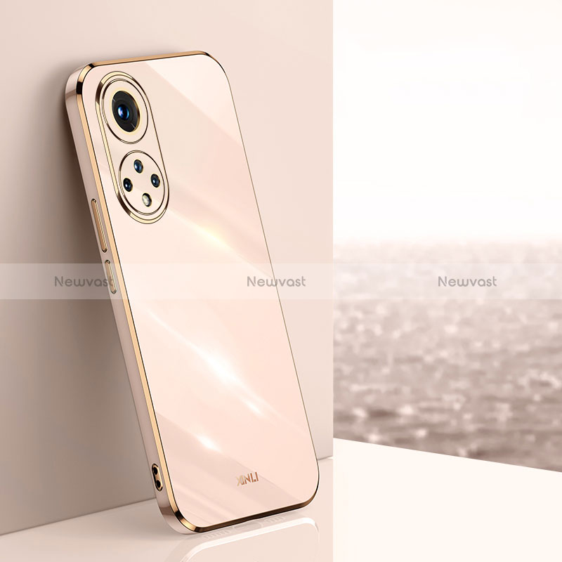 Ultra-thin Silicone Gel Soft Case Cover XL1 for Huawei Honor 50 Pro 5G Rose Gold