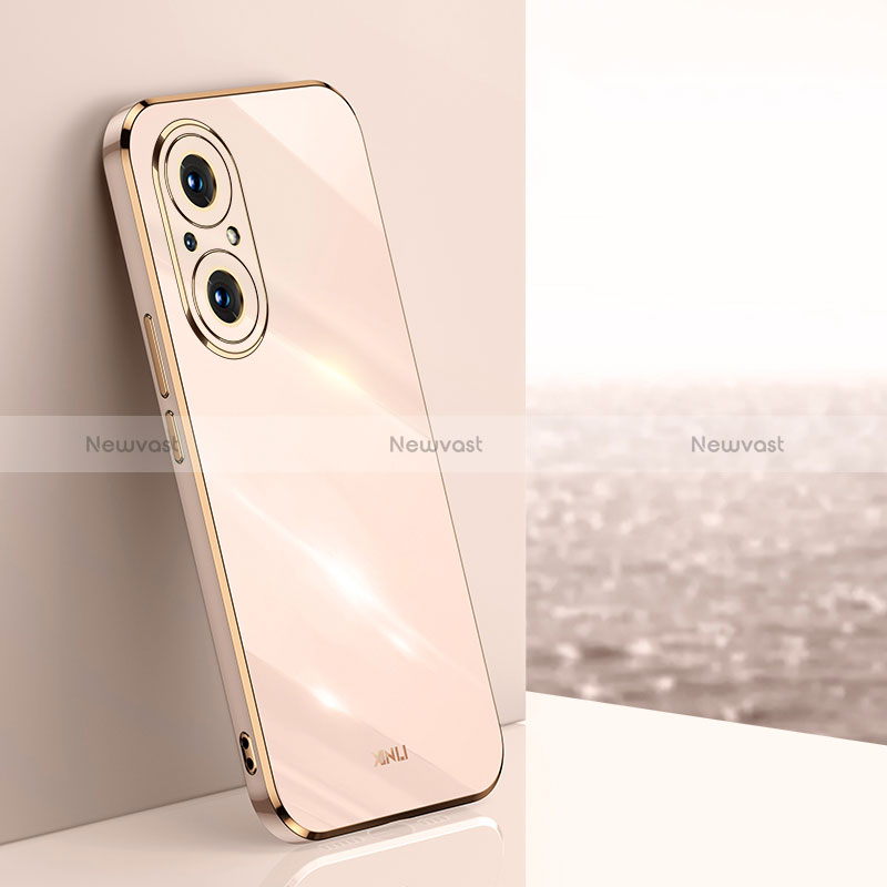 Ultra-thin Silicone Gel Soft Case Cover XL1 for Huawei Honor 50 SE 5G Rose Gold