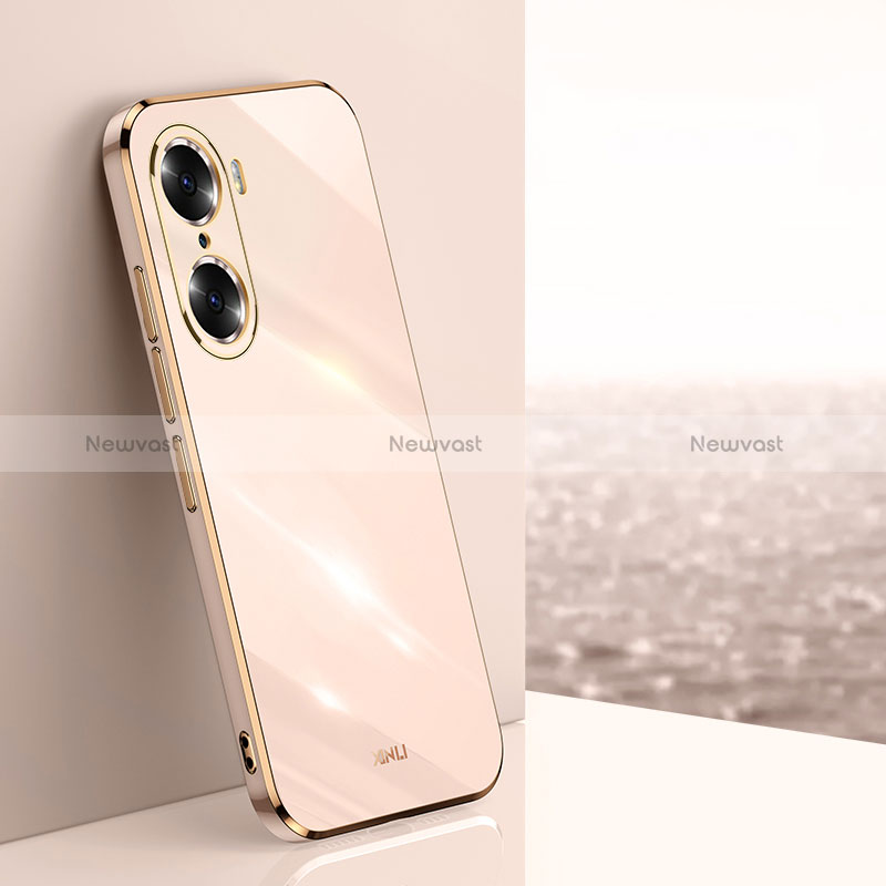 Ultra-thin Silicone Gel Soft Case Cover XL1 for Huawei Honor 60 Pro 5G Rose Gold